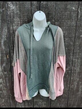 7th Roy Hooded Color Block Sweater